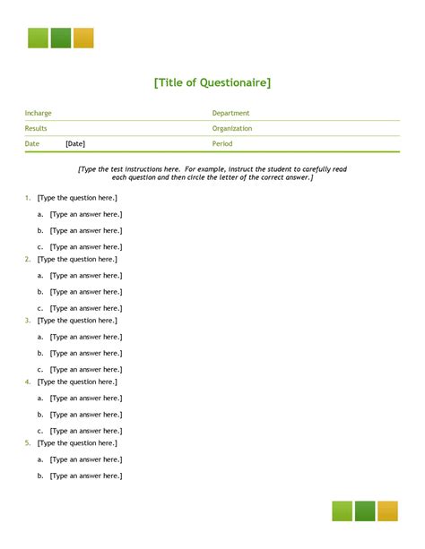 blank question and answer template.